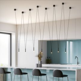 Pendule, Lustre suspendate - Lustra tip spider cu 7 pendule suspendate Viva III Negru