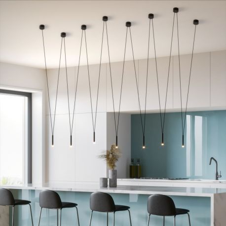 Pendule, Lustre suspendate - Lustra tip spider cu 7 pendule suspendate Viva III Negru