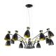 Pendule, Lustre suspendate - Lustra design Retro black and gold satin 12L