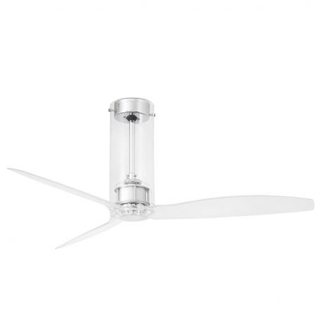 Lustre cu ventilator - Ventilator cu telecomanda Tube crom / transparent