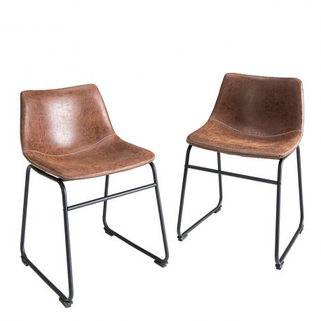 Seturi scaune, HoReCa - Set de 2 scaune Django maro vintage