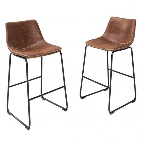 Scaune Bar - Set 2 scaune bar Django maro vintage