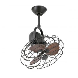 Lustre cu ventilator - Ventilator de perete / tavan design retro KEIKI maro