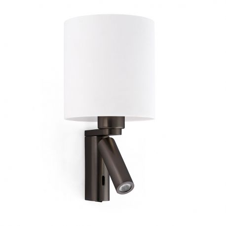 Aplice, corpuri de iluminat pentru pereti - Aplica cu reader LED ROB bronz