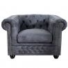 Fotoliu Chesterfield gri antic