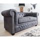 Canapele - Canapea Chesterfield 2 locuri gri antic
