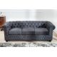 Canapele - Canapea clasica stil englezesc Chesterfield 3 locuri gri antic