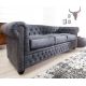 Canapele - Canapea clasica stil englezesc Chesterfield 3 locuri gri antic