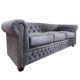 Canapele - Canapea clasica stil englezesc Chesterfield 3 locuri gri antic